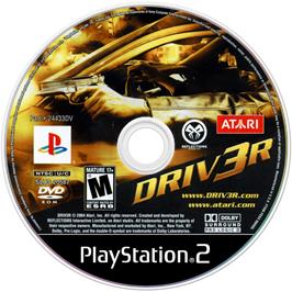 Artwork on the Disc for Driv3r on the Sony Playstation 2.