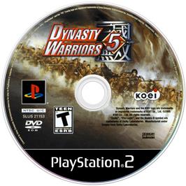 Artwork on the Disc for Dynasty Warriors 5 on the Sony Playstation 2.