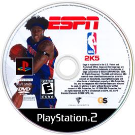 Artwork on the Disc for ESPN NBA 2K5 on the Sony Playstation 2.
