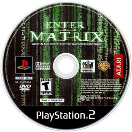 Artwork on the Disc for Enter the Matrix on the Sony Playstation 2.