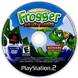 Artwork on the Disc for Frogger: Ancient Shadow on the Sony Playstation 2.