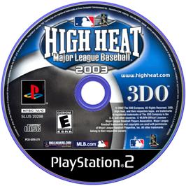 Artwork on the Disc for High Heat Major League Baseball 2004 on the Sony Playstation 2.