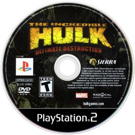 Artwork on the Disc for Incredible Hulk: Ultimate Destruction on the Sony Playstation 2.