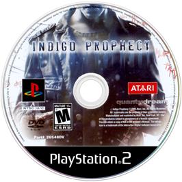 Artwork on the Disc for Indigo Prophecy on the Sony Playstation 2.
