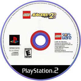 Artwork on the Disc for LEGO Racers 2 on the Sony Playstation 2.
