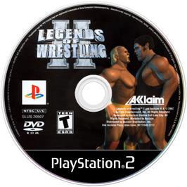 Artwork on the Disc for Legends of Wrestling 2 on the Sony Playstation 2.