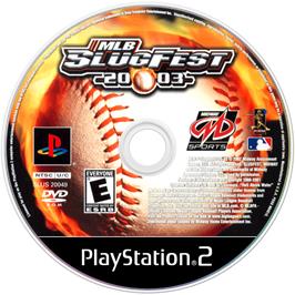 Artwork on the Disc for MLB SlugFest 20-03 on the Sony Playstation 2.