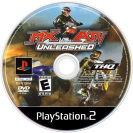 Artwork on the Disc for MX vs. ATV Unleashed on the Sony Playstation 2.