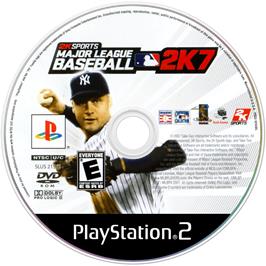 Artwork on the Disc for Major League Baseball 2K7 on the Sony Playstation 2.