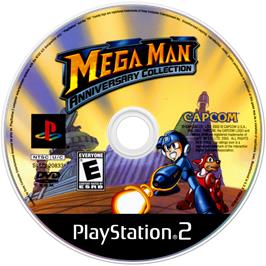 Artwork on the Disc for Mega Man Anniversary Collection on the Sony Playstation 2.