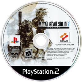 Artwork on the Disc for Metal Gear Solid 2: Substance on the Sony Playstation 2.