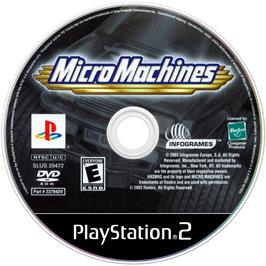 Artwork on the Disc for Micro Machines V4 on the Sony Playstation 2.