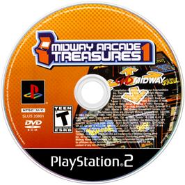 Artwork on the Disc for Midway Arcade Treasures on the Sony Playstation 2.