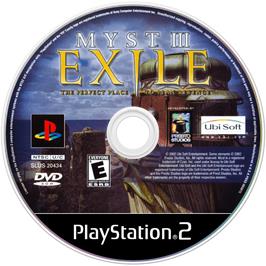 Artwork on the Disc for Myst III: Exile on the Sony Playstation 2.