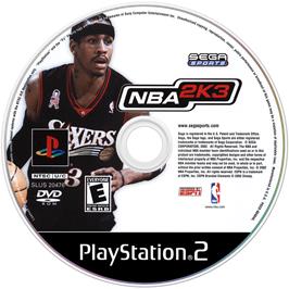 Artwork on the Disc for NBA 2K3 on the Sony Playstation 2.