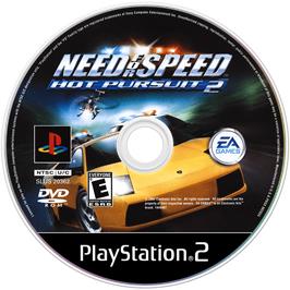Artwork on the Disc for Need for Speed: Hot Pursuit 2 on the Sony Playstation 2.