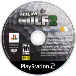 Artwork on the Disc for Outlaw Golf 2 on the Sony Playstation 2.