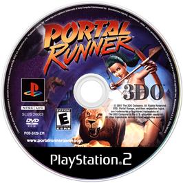 Artwork on the Disc for Portal Runner on the Sony Playstation 2.