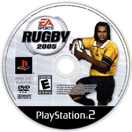 Artwork on the Disc for Rugby 2005 on the Sony Playstation 2.