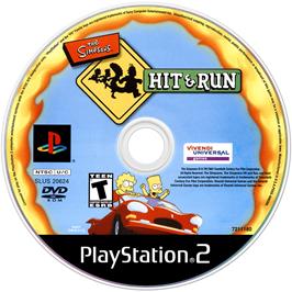 Artwork on the Disc for Simpsons: Hit & Run on the Sony Playstation 2.