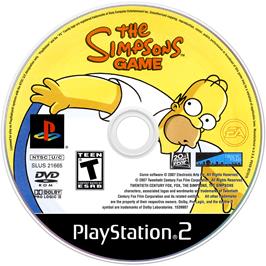 Artwork on the Disc for Simpsons Game on the Sony Playstation 2.