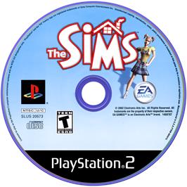 Artwork on the Disc for Sims on the Sony Playstation 2.
