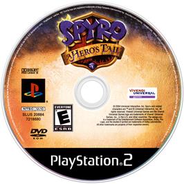 Artwork on the Disc for Spyro: A Hero's Tail on the Sony Playstation 2.