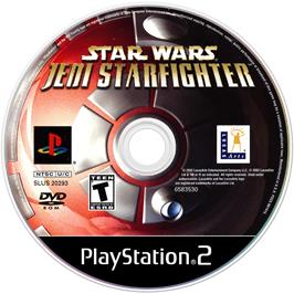 Artwork on the Disc for Star Wars: Jedi Starfighter on the Sony Playstation 2.