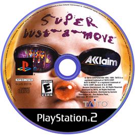 Artwork on the Disc for Super Bust-A-Move on the Sony Playstation 2.