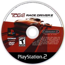 Artwork on the Disc for TOCA Race Driver 2 on the Sony Playstation 2.