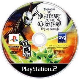 Artwork on the Disc for Tim Burton's The Nightmare Before Christmas: Oogie's Revenge on the Sony Playstation 2.