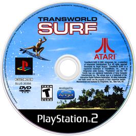 Artwork on the Disc for TransWorld SURF on the Sony Playstation 2.