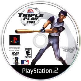 Artwork on the Disc for Triple Play 2002 on the Sony Playstation 2.