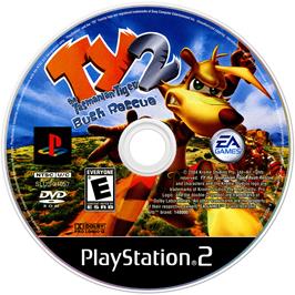 Artwork on the Disc for Ty the Tasmanian Tiger 2: Bush Rescue on the Sony Playstation 2.