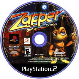 Artwork on the Disc for Zapper: One Wicked Cricket on the Sony Playstation 2.