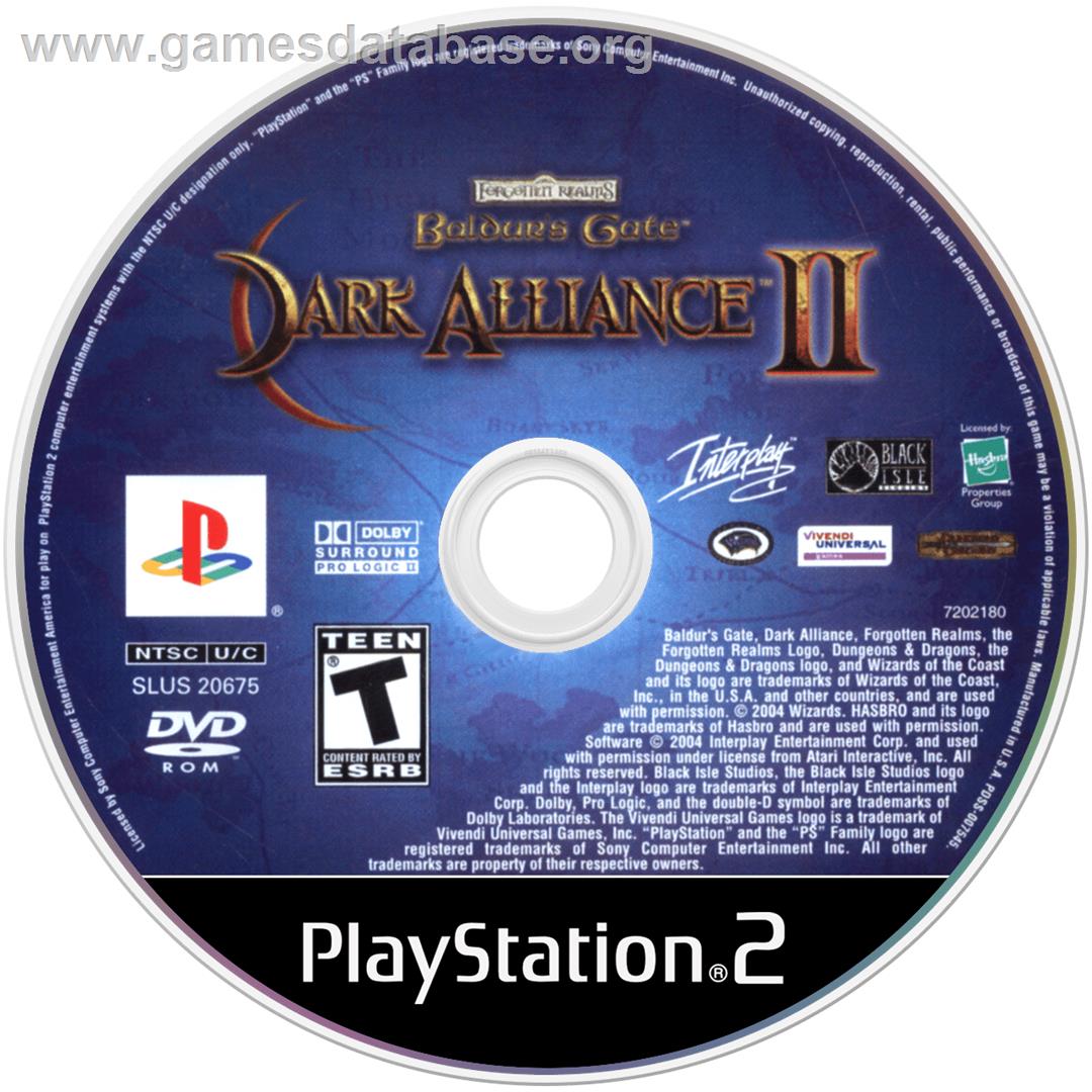 Baldur's Gate: Dark Alliance 2 - Sony Playstation 2 - Artwork - Disc