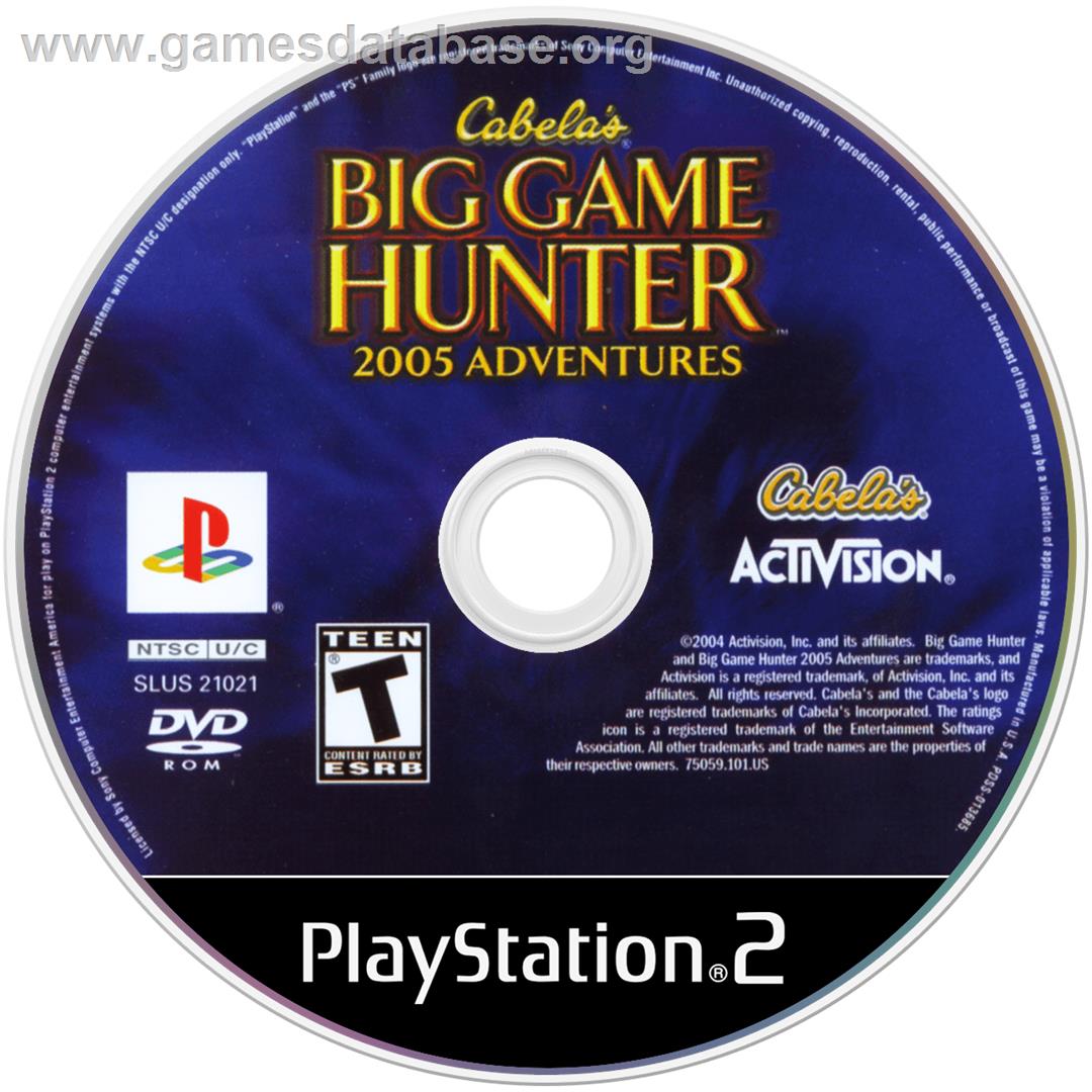 Cabela's Big Game Hunter 2005 Adventures - Sony Playstation 2 - Artwork - Disc