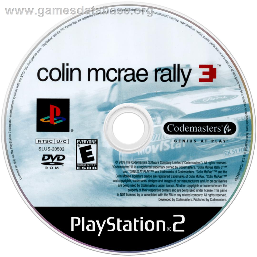 Colin McRae Rally 3 - Sony Playstation 2 - Artwork - Disc