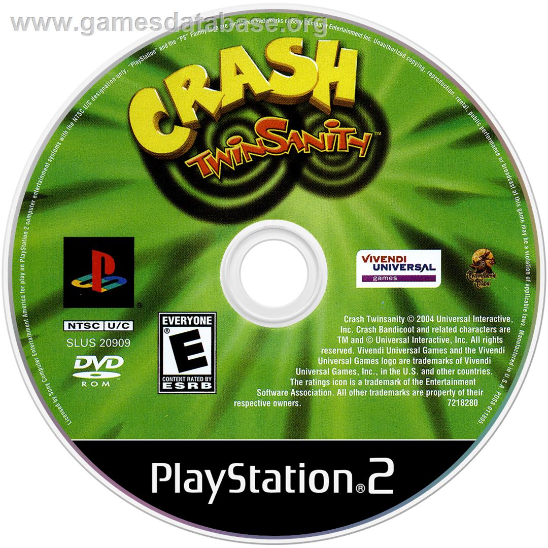 Crash Twinsanity - Sony Playstation 2 - Artwork - Disc