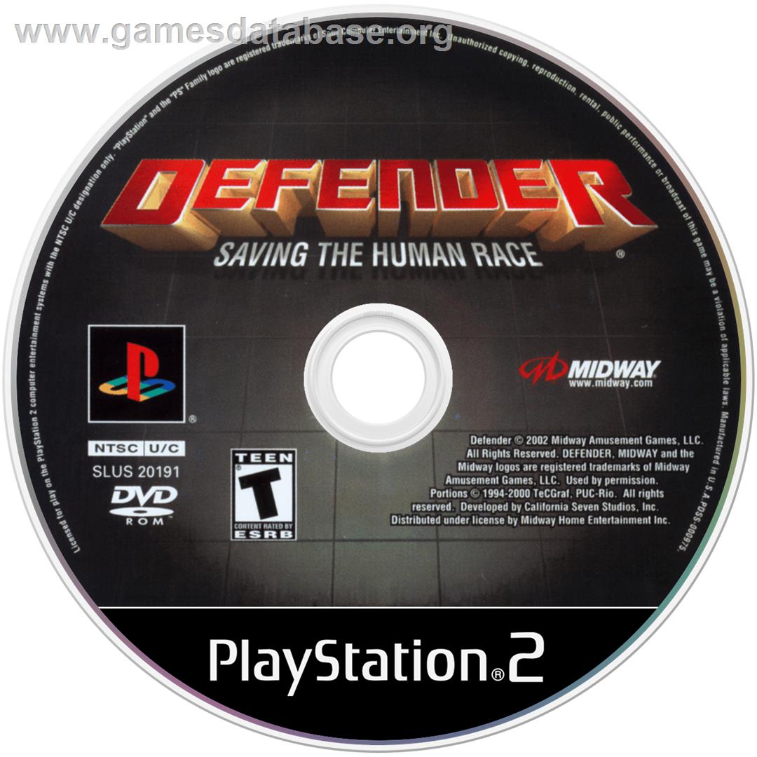 Defender - Sony Playstation 2 - Artwork - Disc