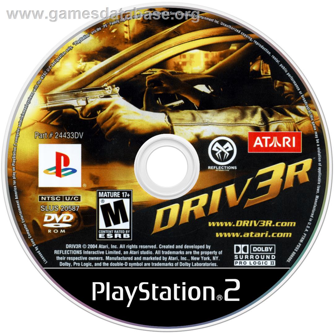 Driv3r - Sony Playstation 2 - Artwork - Disc