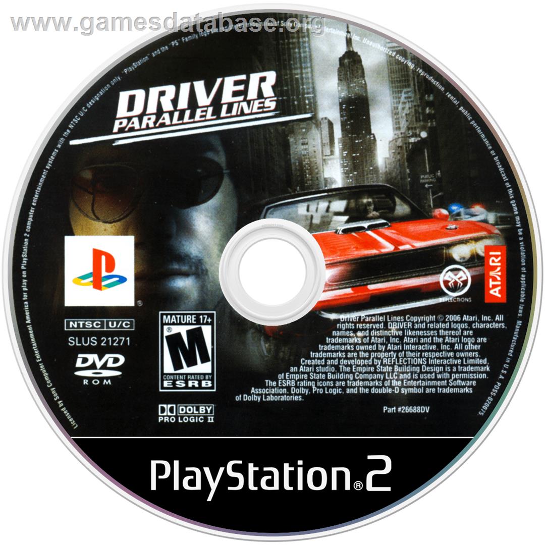 Driver: Parallel Lines - Sony Playstation 2 - Artwork - Disc