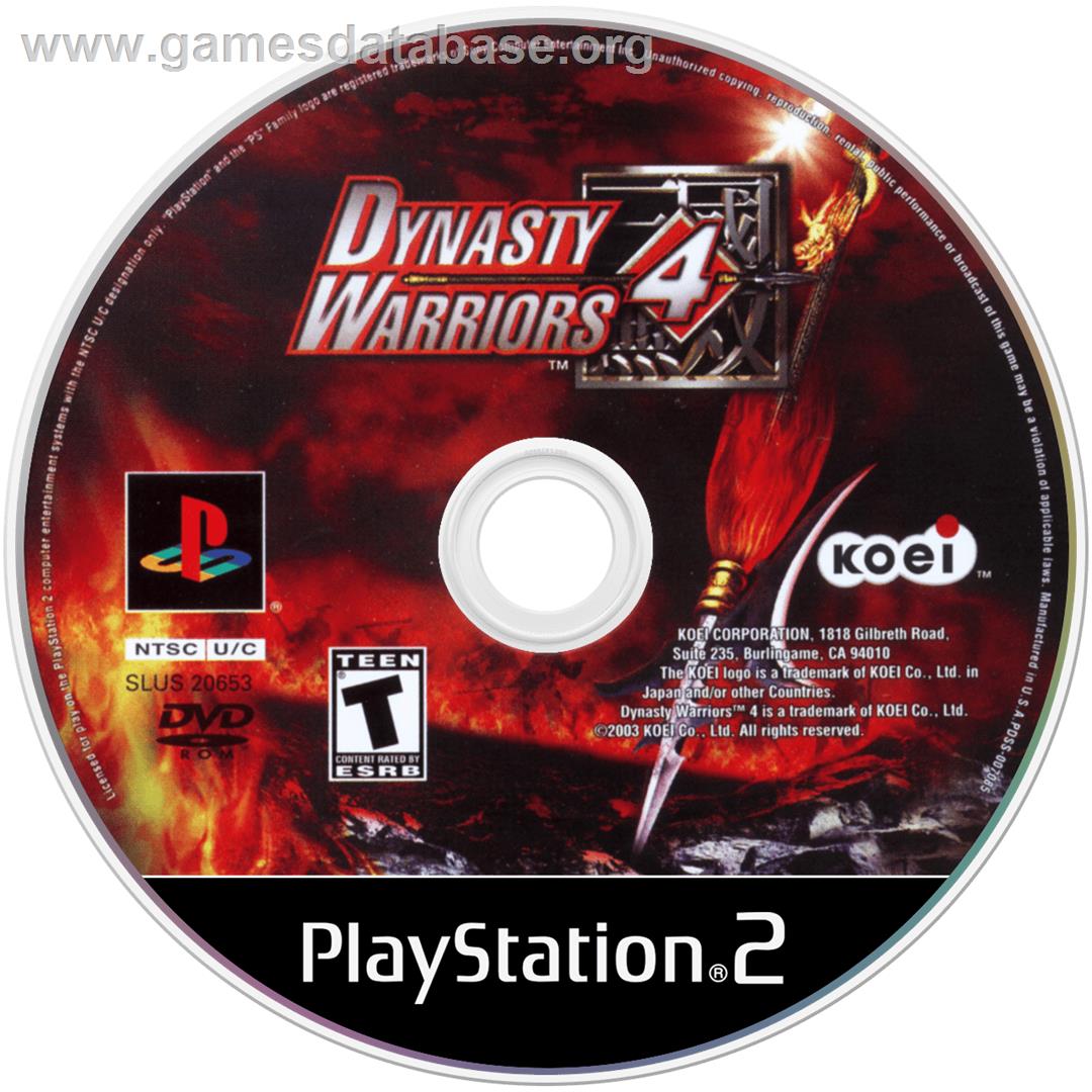 Dynasty Warriors 4 - Sony Playstation 2 - Artwork - Disc