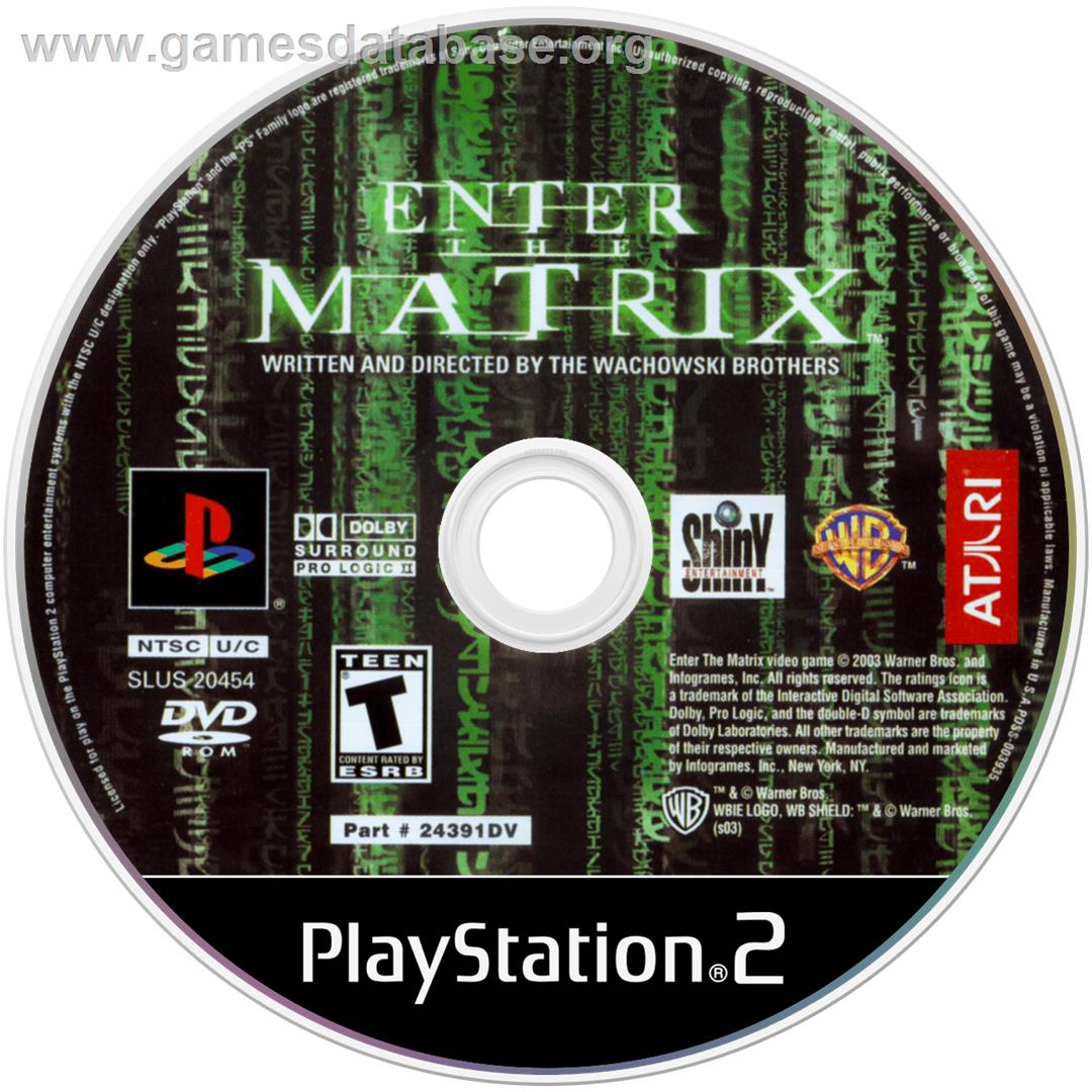 Enter the Matrix - Sony Playstation 2 - Artwork - Disc