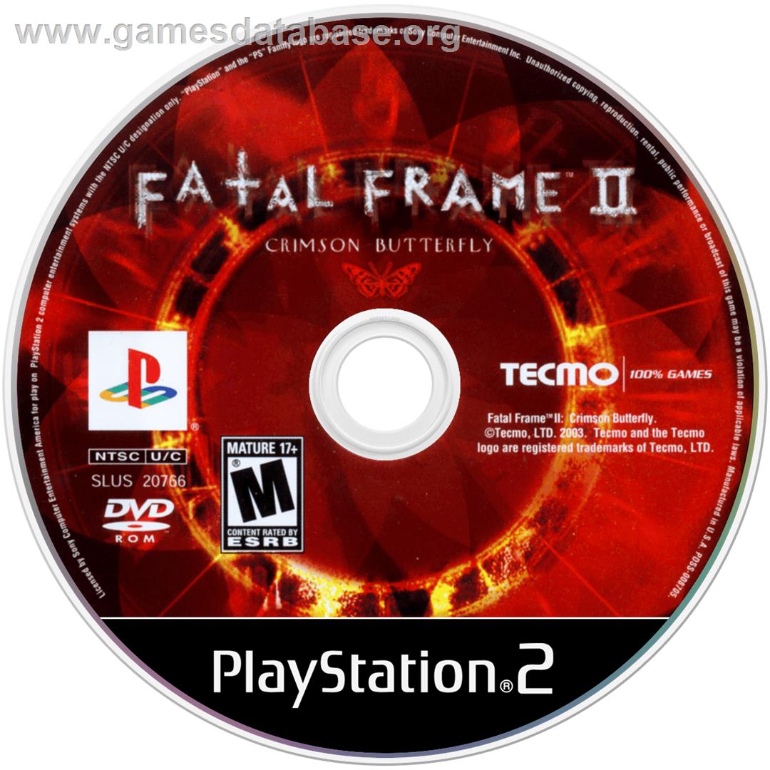 Fatal Frame II: Crimson Butterfly - Sony Playstation 2 - Artwork - Disc