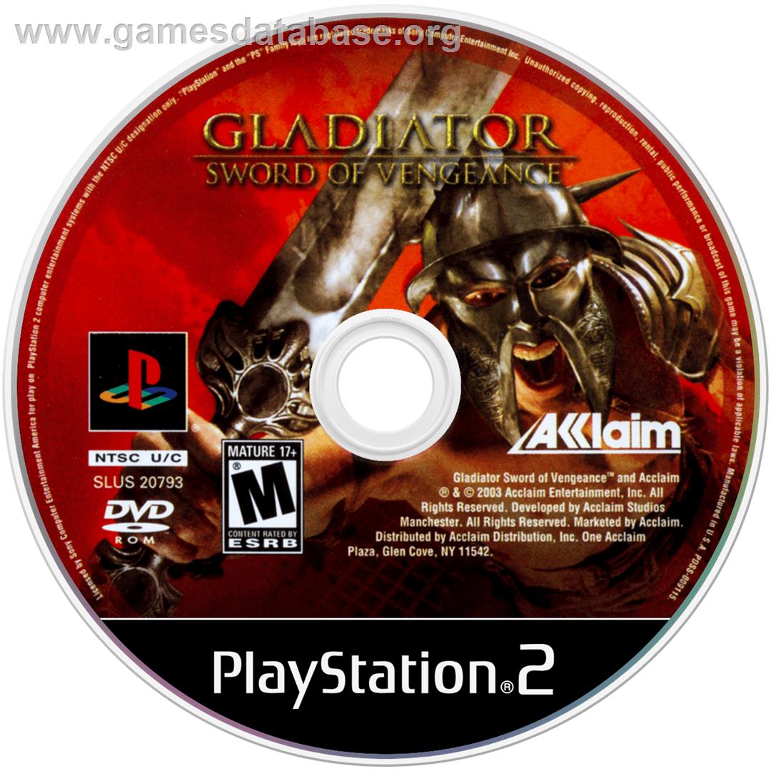 Gladiator: Sword of Vengeance - Sony Playstation 2 - Artwork - Disc
