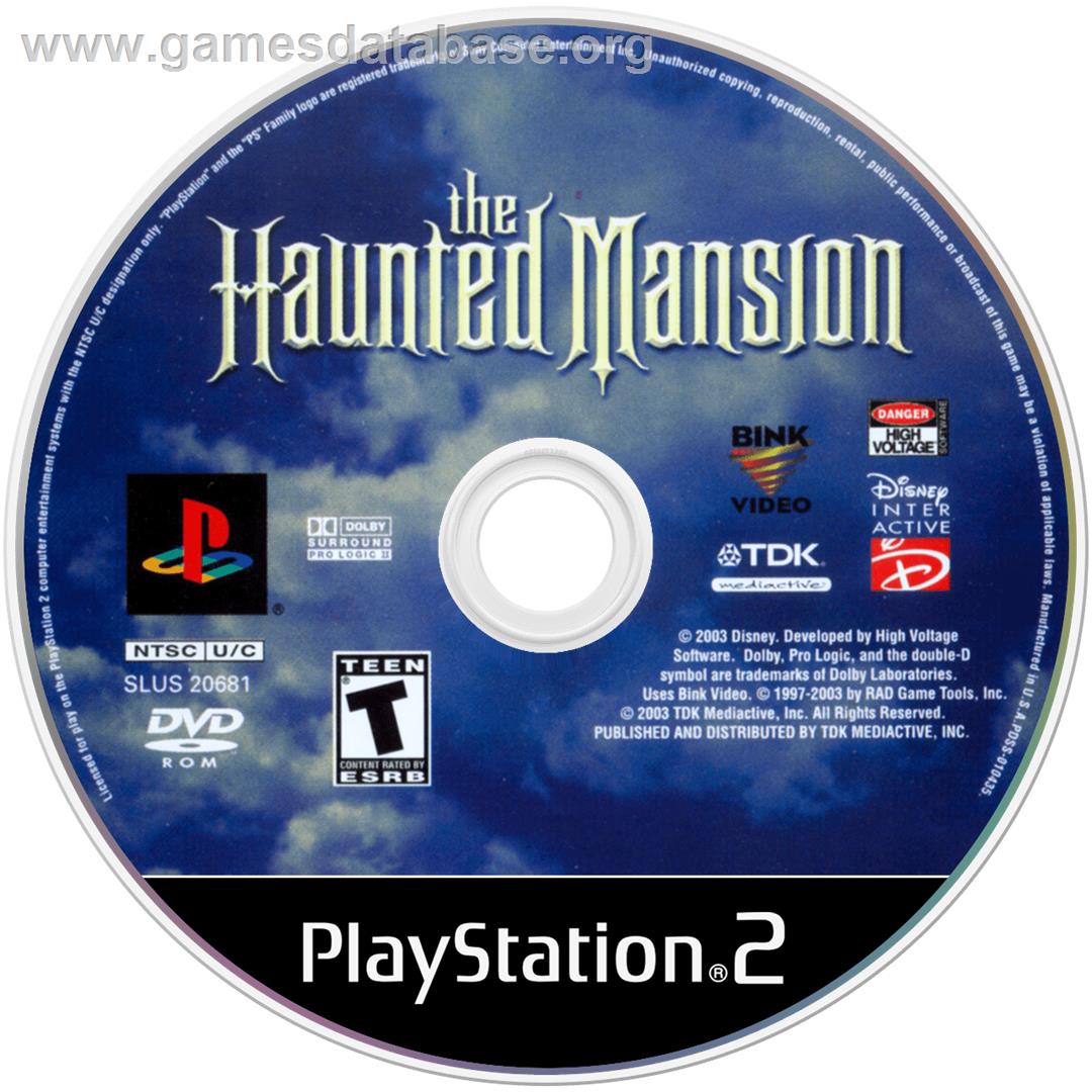 Haunted Mansion - Sony Playstation 2 - Artwork - Disc