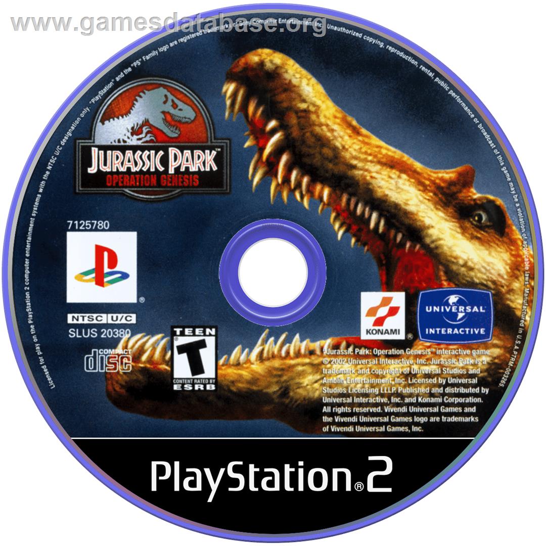 Jurassic Park: Operation Genesis - Sony Playstation 2 - Artwork - Disc