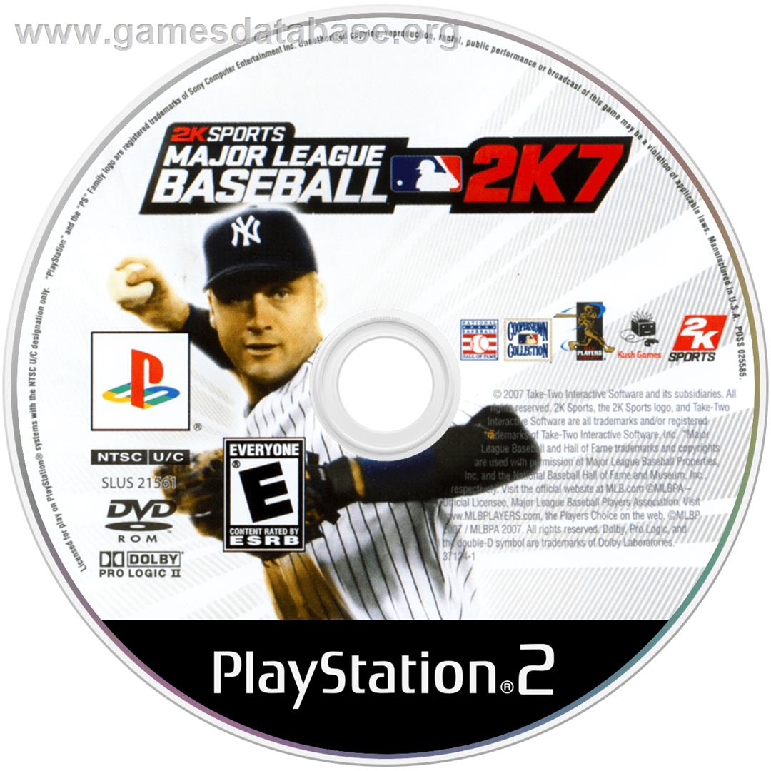 Major League Baseball 2K7 - Sony Playstation 2 - Artwork - Disc