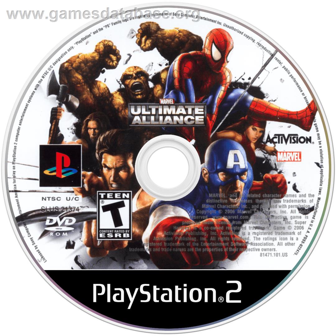 Marvel Ultimate Alliance - Sony Playstation 2 - Artwork - Disc